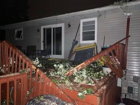 Deck damaged